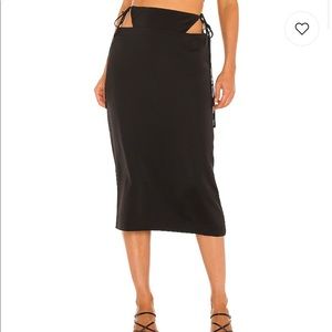 Revolve nbd delfino midi skirt black